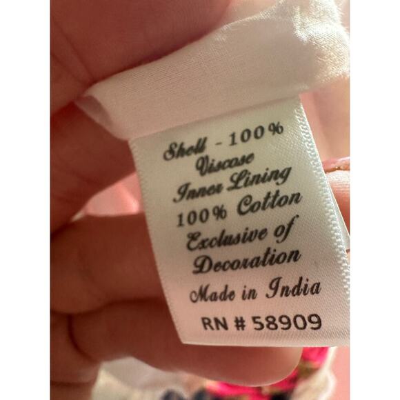 Edgehill Collection Girls 3T Pink Solid Short Sleeve Ruffle Collar Shirt - Picture 12 of 13